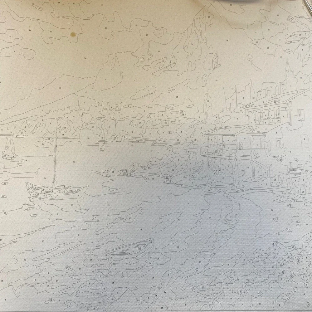 Entongstar Lakeside DIY Paint by Number Kit 40x50cm‎ Landscape Canvas